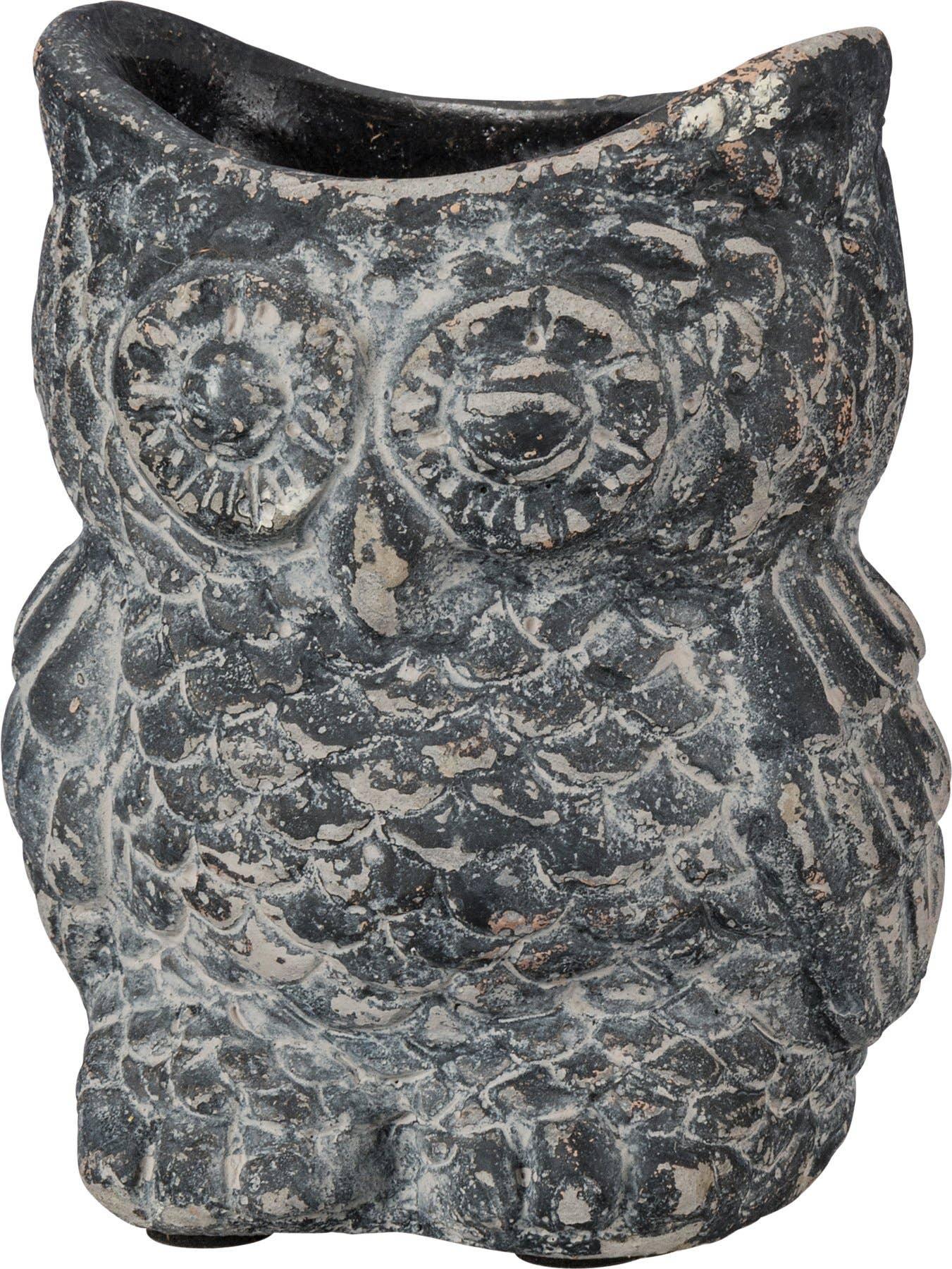 Cement Owl Planter Set