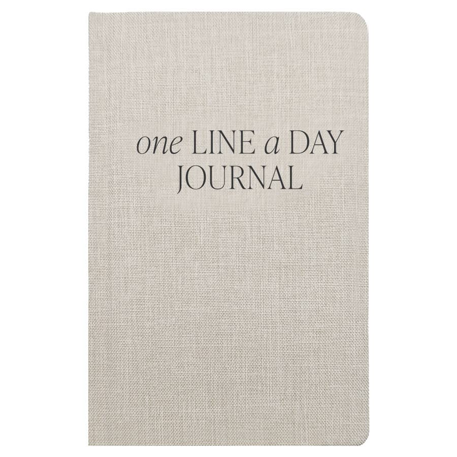 Tan One Line A Day Fabric Journal - Stationery Gifts